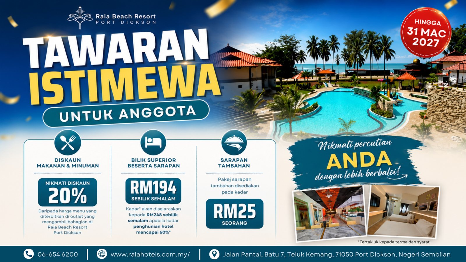 Tawaran Istimewa Anggota — Raia Beach Resort